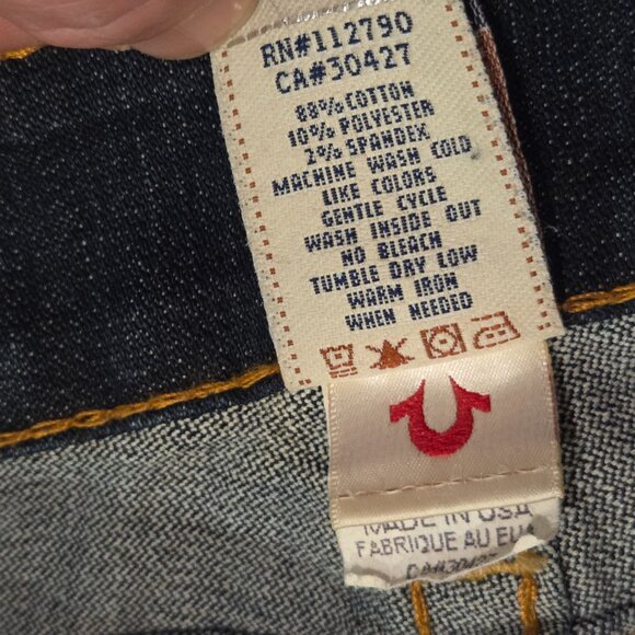 True Religion Billie Straight Y2K Jeans Painted Horseshoe Custom Art - Picture 10 of 13